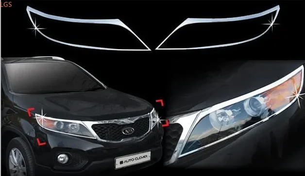 

Для Kia Sorento 2011-2014 Высокое качество ABS хромированный декоративный каркас фары Защита от царапин автомобильные аксессуары