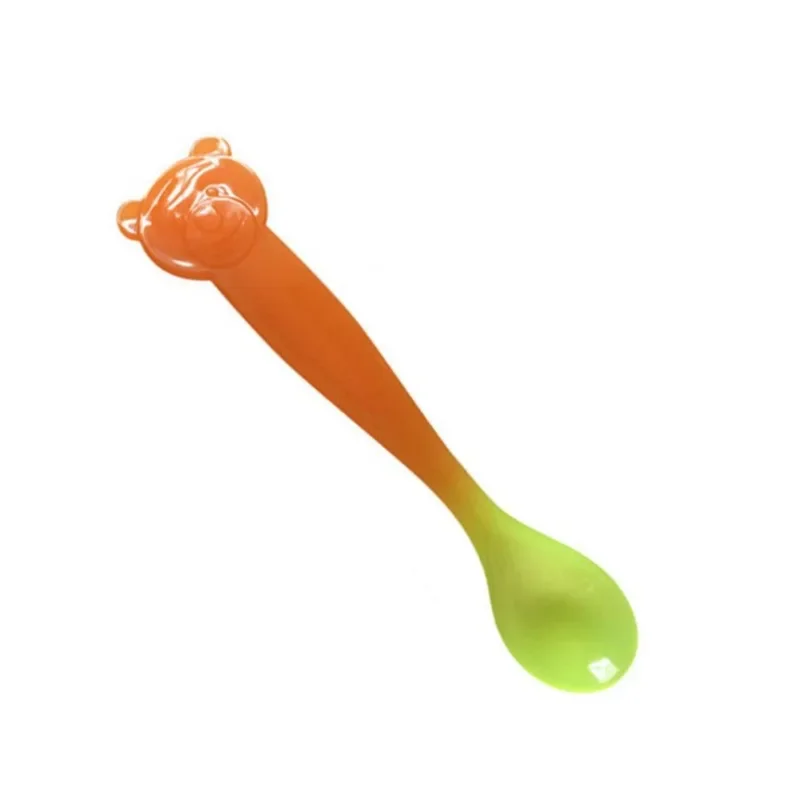1Pc Baby Bear Thermal Temperature Sensing Feeding Colour Changing Spoons Utensils Baby Things