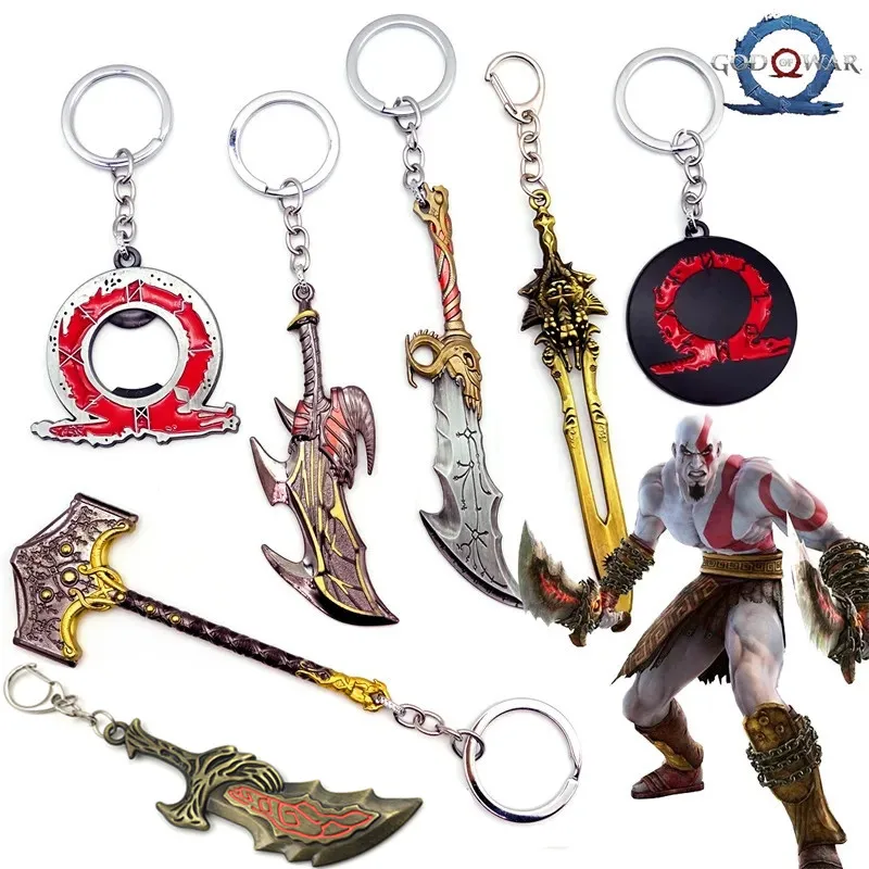 Gioco God Of War 5 Ragnarok Kratos Portachiavi Ascia Levitan Portachiavi In Metallo Lame Di Esile Chaos Sword Accessori Regalo