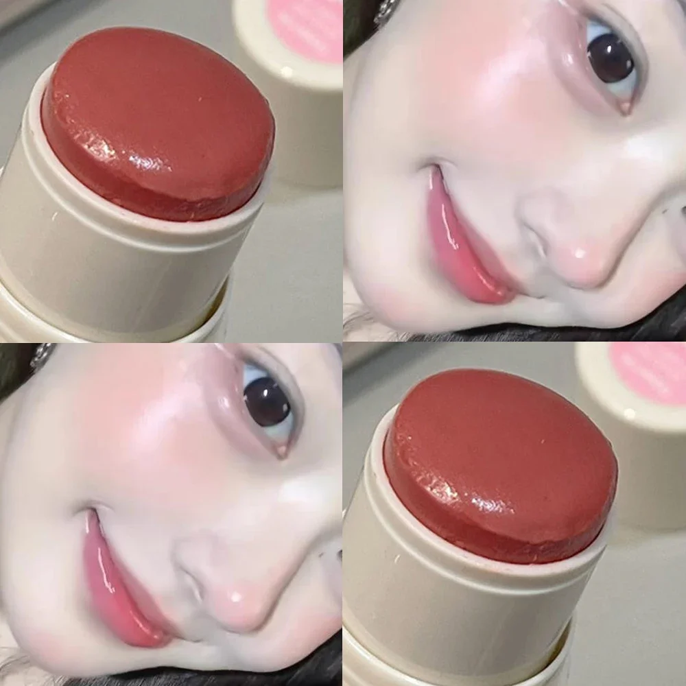 5colors Water-light Blush Stick Korean Moisturizing Gloss Lip Cheek Blusher Stick Matte Waterproof Natural Contour Blush Makeup