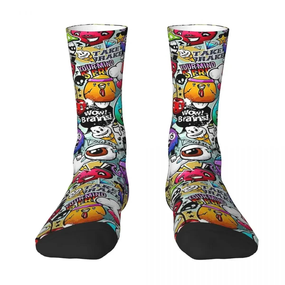 

All Seasons Crew Stockings Graffiti Fun Socks Harajuku Fashion Hip Hop Long Socks Accessories for Men Women Birthday Present