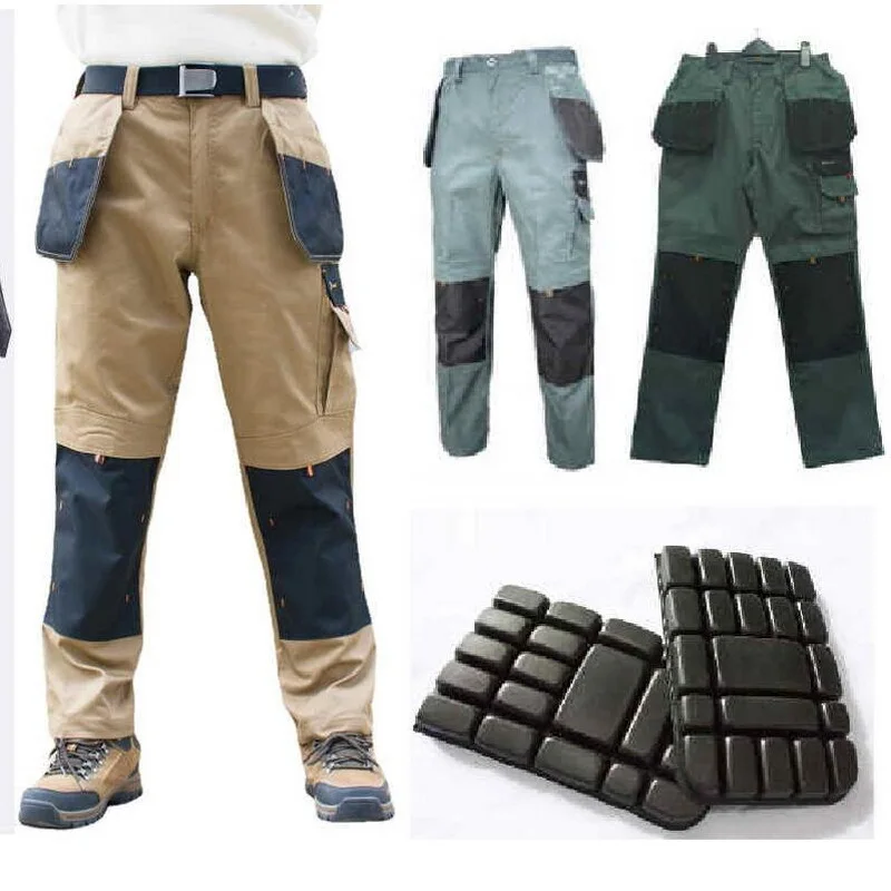 Men's Multi-Pocket Cargo Pants Outdoor Work Pants Wear-Resistant Pants Worker's Trousers With Leg Bag