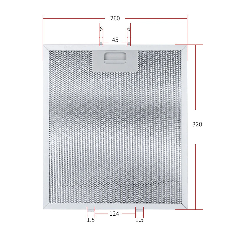 Filtre à Graisse Pour Hotte 320x260x9 Mm - 5 Couches Aluminium, Compatible Avec La Plupart Des Marques, Remplacement Facile