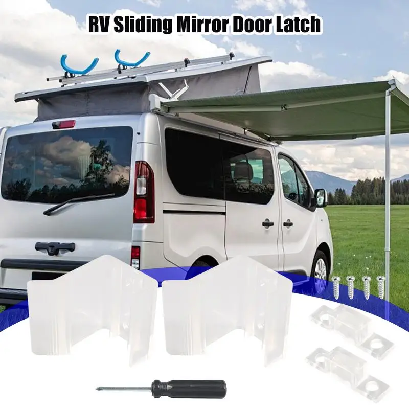 Sliding Mirror Door Latch Mirrored Sliding Closet Catch Door Lock with Screw Safety Interior Hardware Shock Absorption