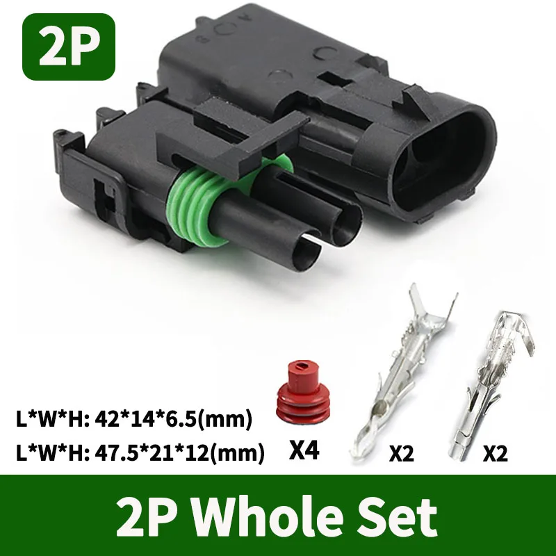 5/20/100Sets Delphi 2.5 Series GM Automobile 1/2/3/4/6Pin Waterproof Male&Female Connector Plug 12010975 DJ302/3/4/61Y-2.5-11/21