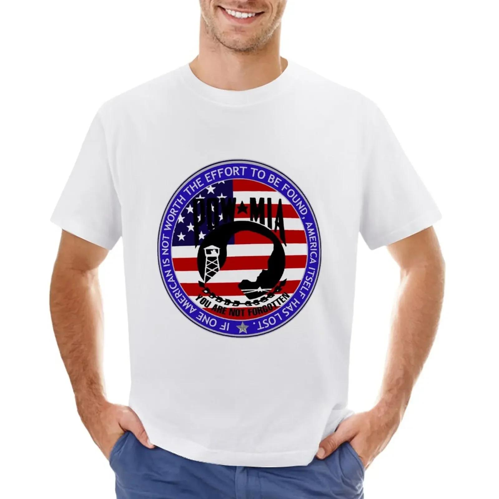 

Even 1 American POW-MIA T-Shirt quick-drying plain tops Men's cotton t-shirt