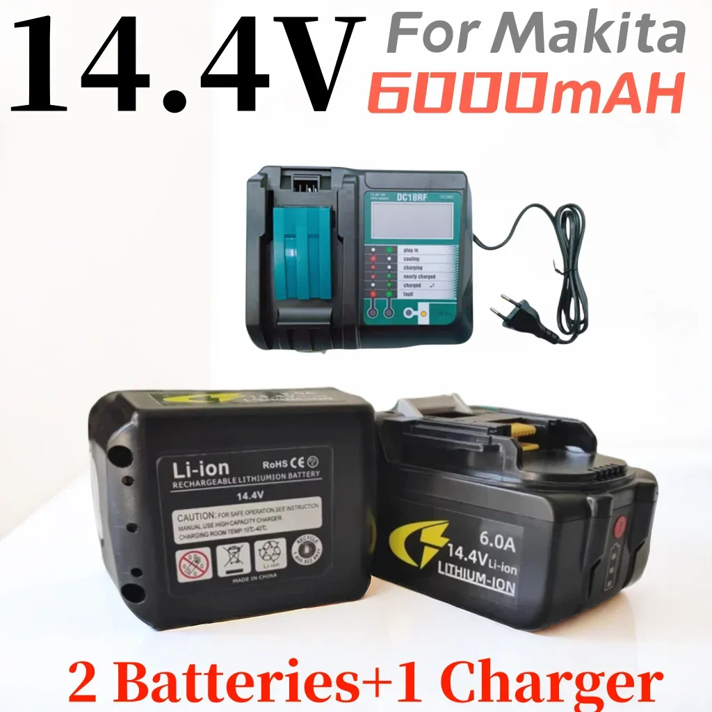 

14.4V6000mAH for Makita rechargeable lithium-ion battery replacement BL1415 BL1430 194066-1 194065-3 1945 59-8 MAK1430Li MET1821