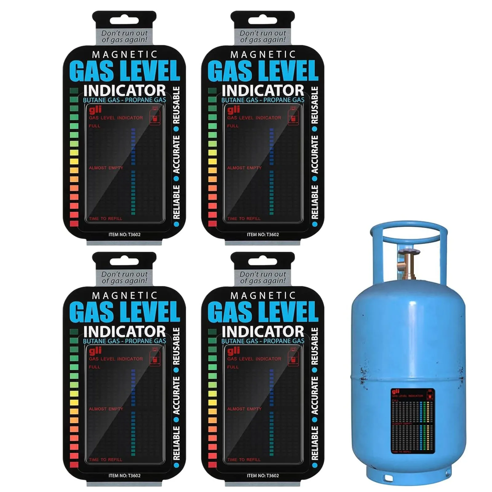 Magnetic Gas Level Indicator,Reusable Propane Meter Level Indicator,Easily Removable Tank Gauge Supplies For Kitchen