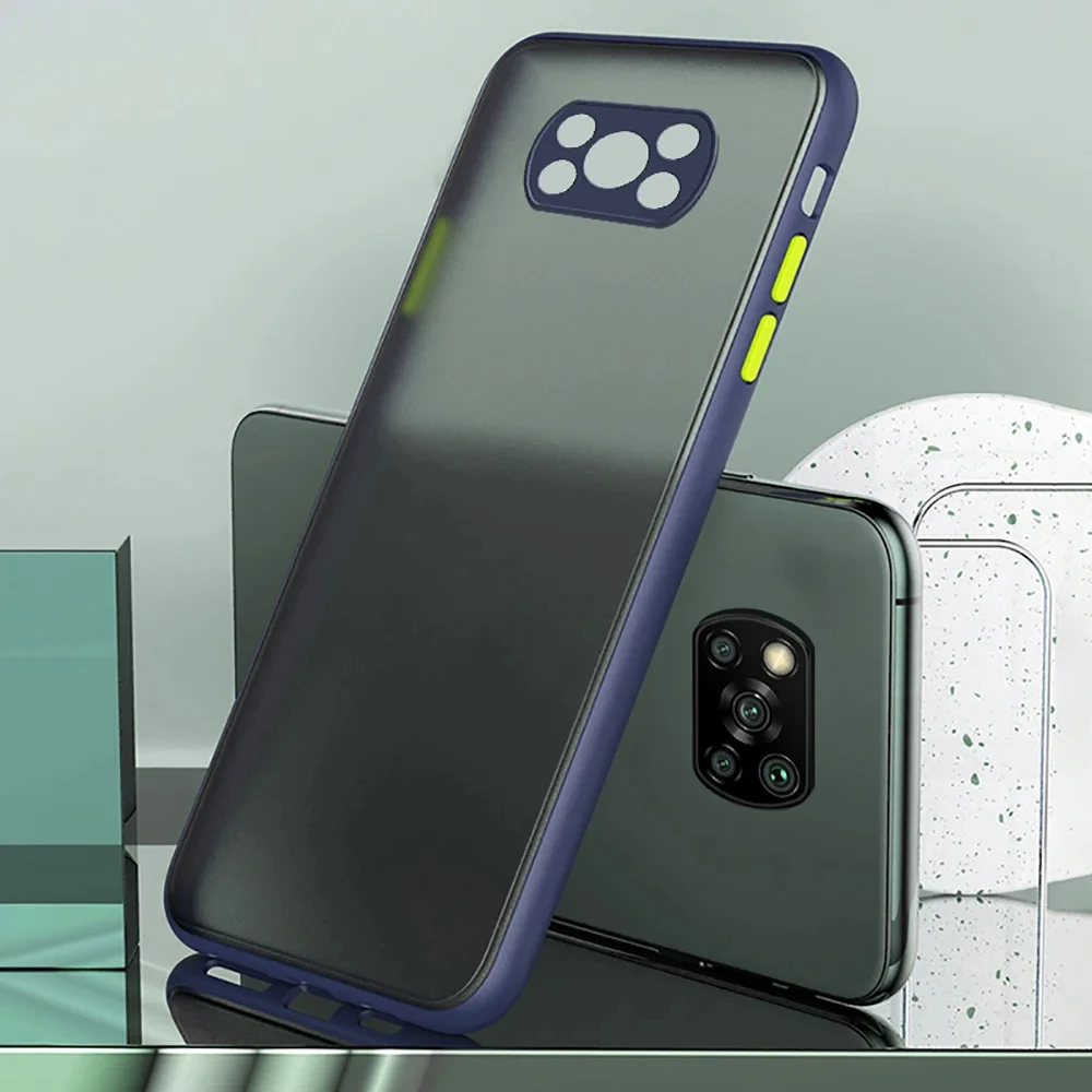 Matte Armor Shockproof Bumper Phone Case - Hard Silicone Back Cover