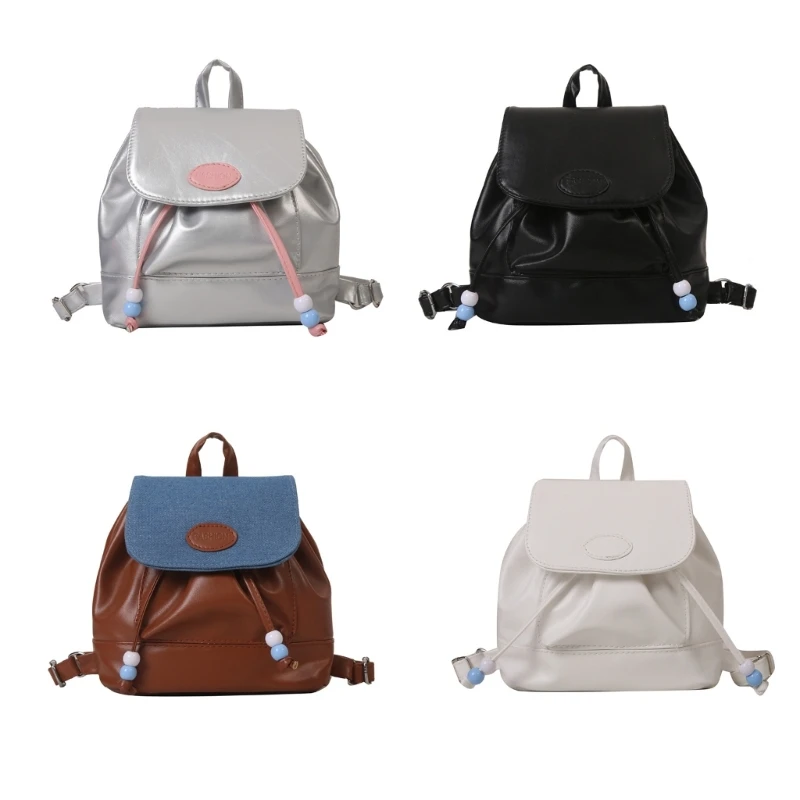 

Stylish PU Backpack Drawstring School Bag Casual Daypack for Work and Travel