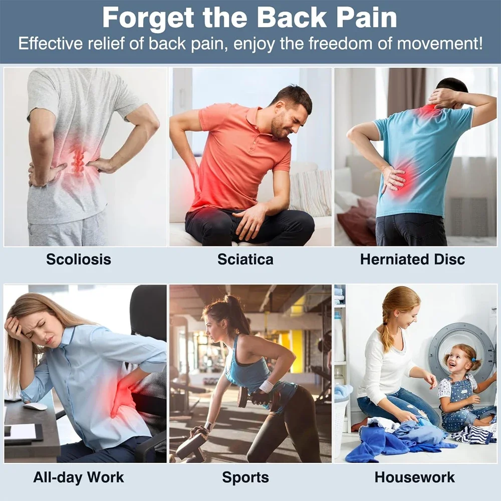 Lower Back Brace 1Piece for Back Pain Relief Men Women Breathable Lumbar Support Belt with 3 Ergonomic Stays for Heavy Lifting