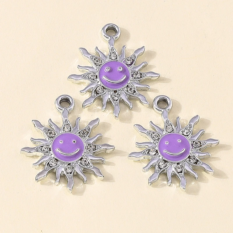 Leslie 10 Stück Emaille-Strass-Kristall-Anhänger mit griechischer Sonne für Anhänger, Ohrringe, Armbänder, Halsketten, Schmuckherstellung, DIY-Basteln – Detail 12