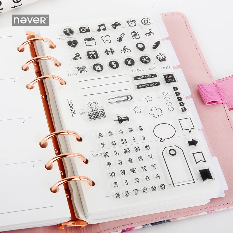 Filofax Scrapbooking For DIY Planner Journal Clear Stamp EM65316