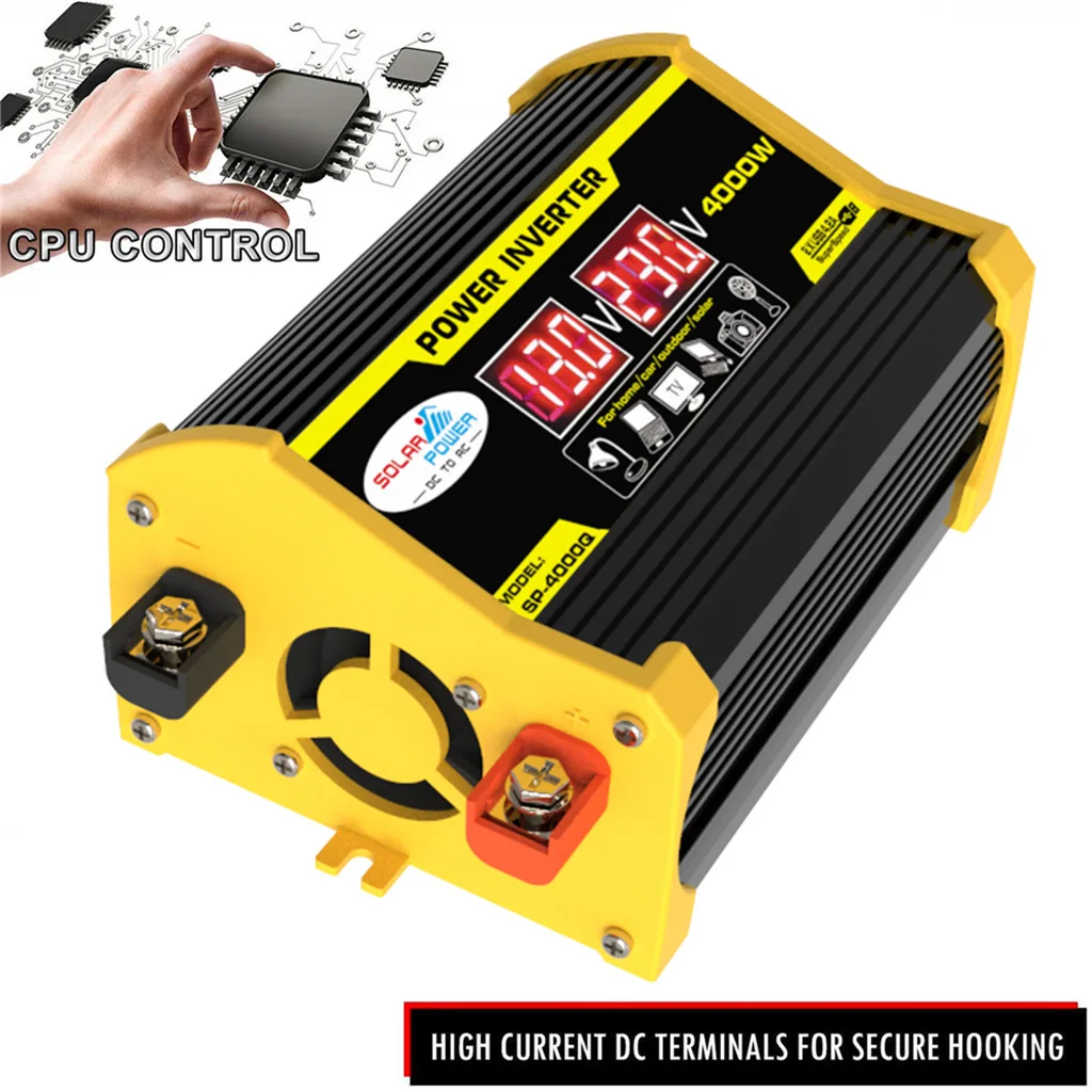 자동차 인버터 태양열 홈 컨버터 12V220V/110V4000W 듀얼 USB 전압 디스플레이