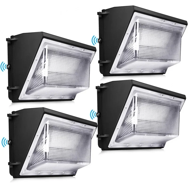 

Ledmo 120W LED wall pack light 4 pack dusk to dawn with photocell outdoor commercial industrial lights 840W HPS hid equivalent 5