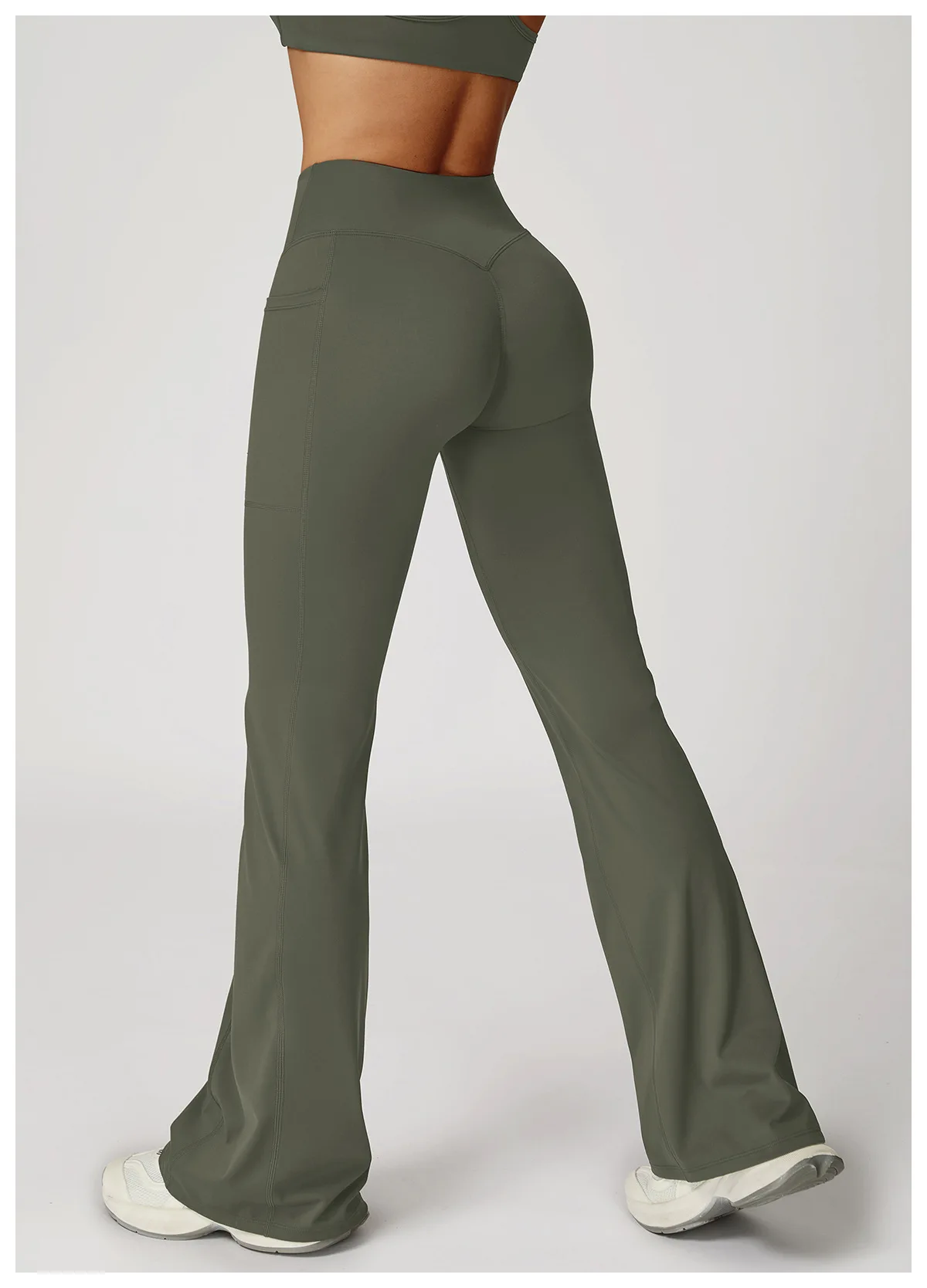 Pantalon Yoga Évasé Taille Haute Femme