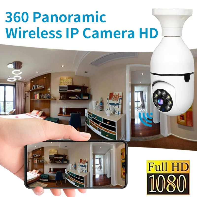 IP Camera 5G WiFi E27 Bulb 1080P Night Vision CCTV Security Monitor Automatic Human Tracking Audio Video Surveillance Camera best security cameras