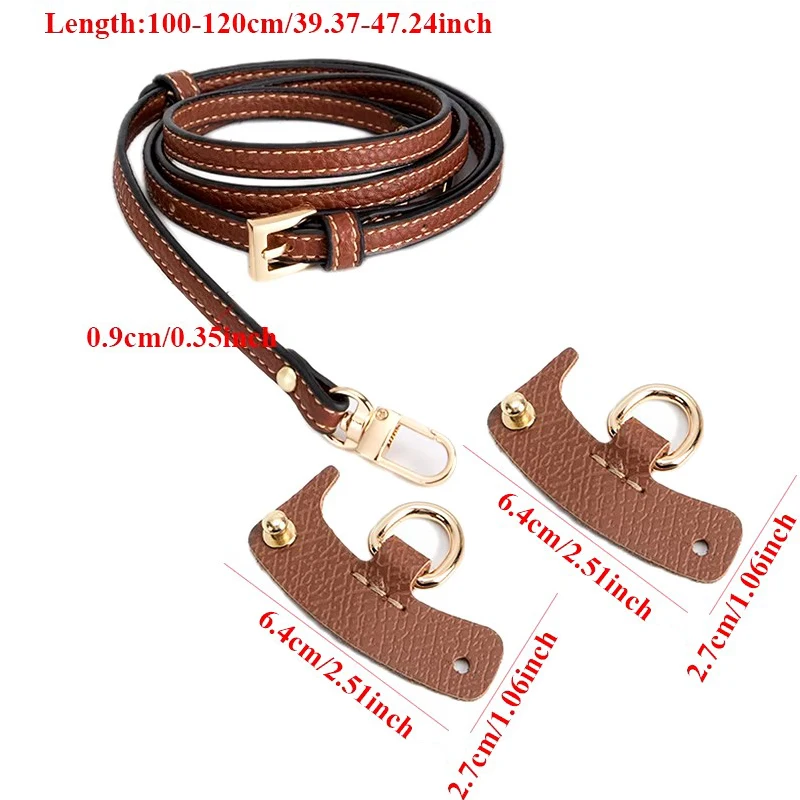 Bag straps set 100-120cm for Longchamp leather accessories DIY