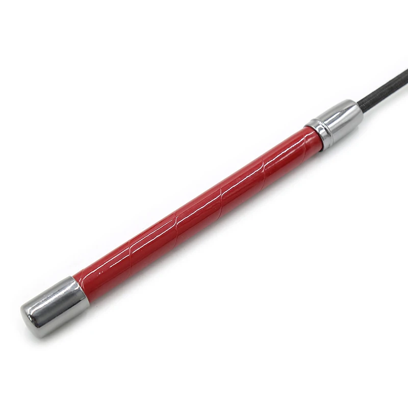 53cm Metal Handle Wine Red Bright Leather Top Straight Whip Riding Crop Flogger Paddle Slapper Horse Training Dressage Whips ﻿ 4