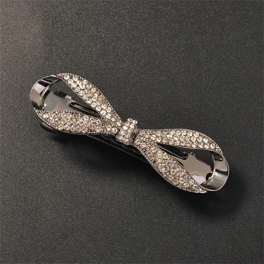 Hair Clips Crystal Pearl Bow Hair Clips For Women Hair Accessories Rhinestone Hairpins Elegant Bows Hairgirps Barrette For Wedding