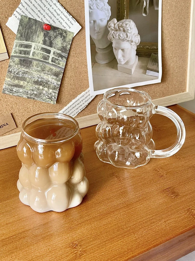 Creative Glass Mug Retro Coffee Milk Cup Transparent Breakfast Cups Wine Latte Cocktail Glasses