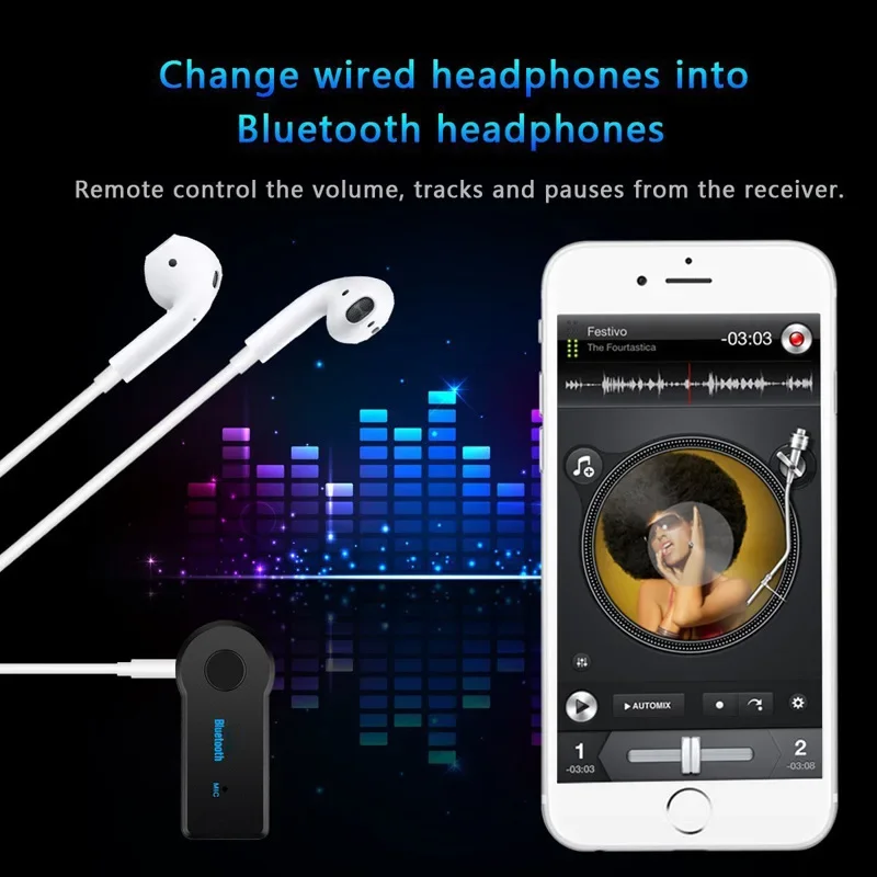 2 in 1 Wireless Receiver 3.5mm Jack Bluetooth 5.0 for car music audio aux A2DP headphone transmitter adapter reciever handsfree