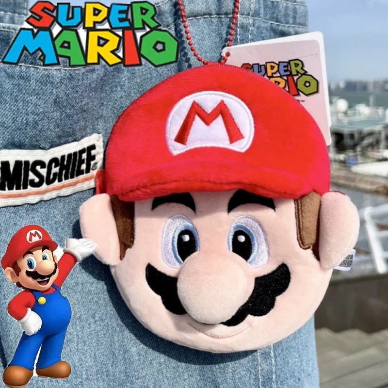 

Super Mario Bros Plush Coin Purse Children's Toy Doll Kawaii Luigi Couple Bag Pendant Student Christmas Gift Small Pendant