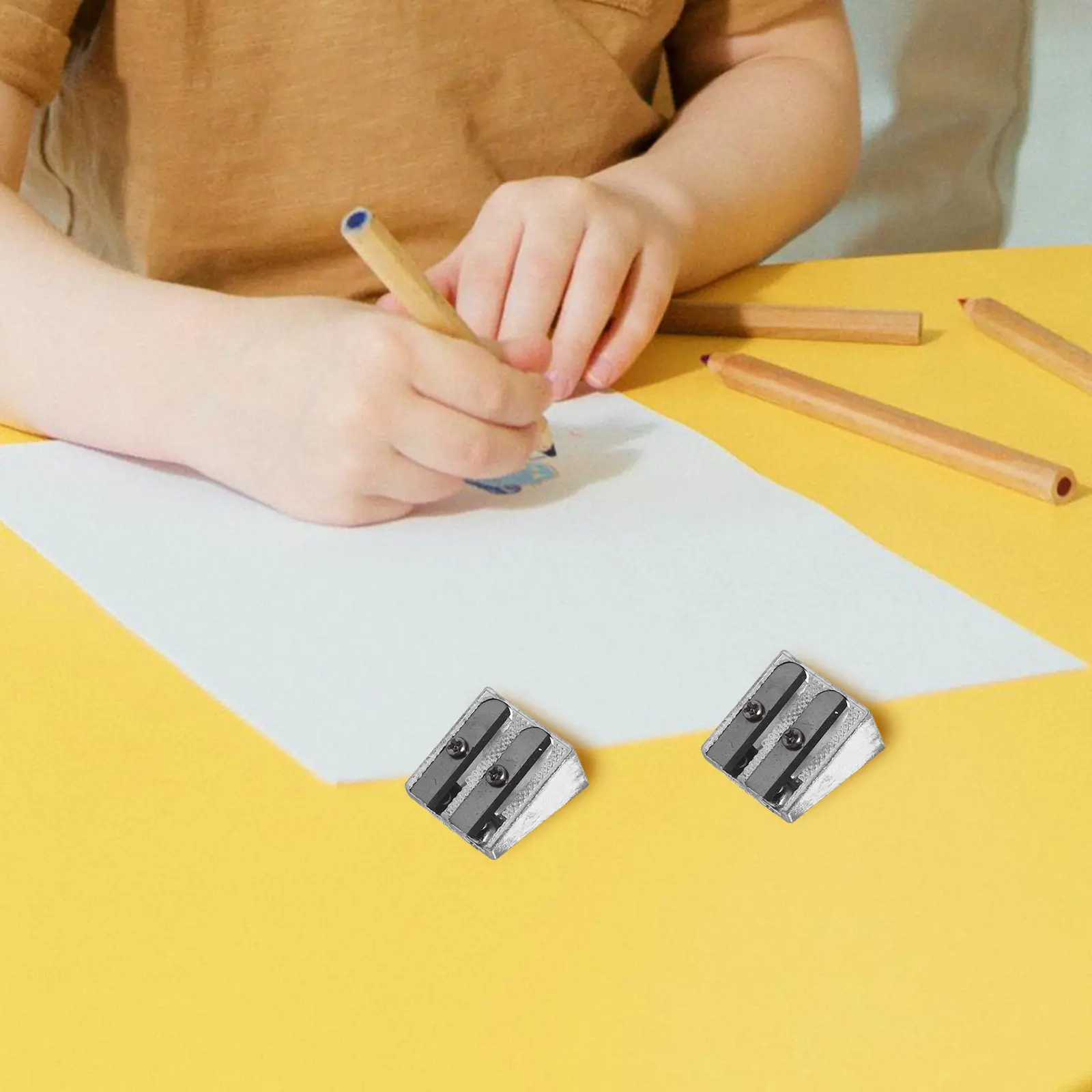 12Pcs 알루미늄 합금 수동 연필깎이 학교 사무실 예술가를 위한 소형 연필깎이 훌륭한 솜씨 비용 효율적