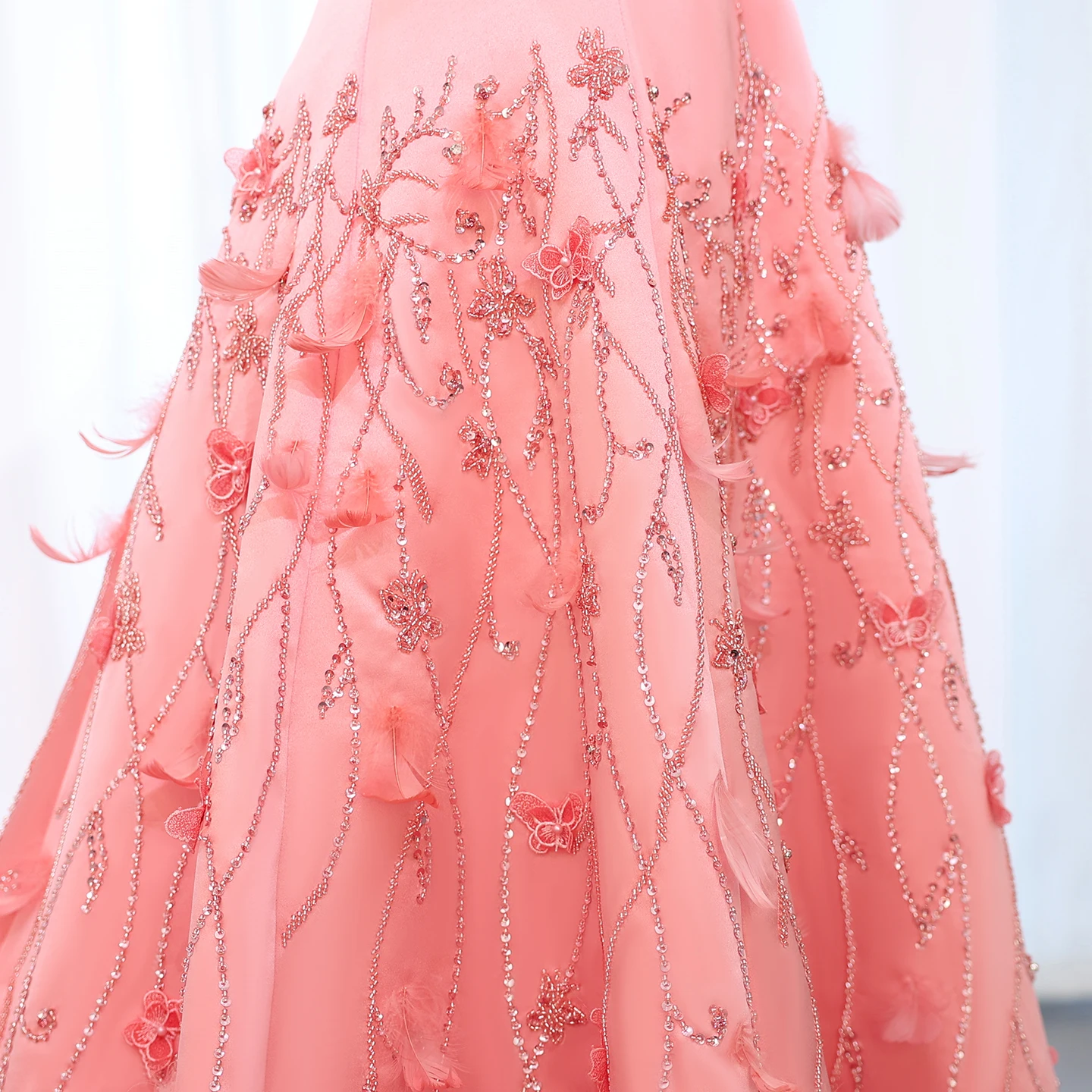 Sharon Said Luxury Feathers Dubai Coral Pink Evening Dress 3D Flower Sweeheart Women Wedding Formal Party Gowns SS470 Customized - AliExpress 320 Sharon Said Luxury Feathers Dubai Coral Pink Evening Dress 3D Flower Sweeheart Women Wedding Formal Party Gowns SS470 Customized - AliExpress 320