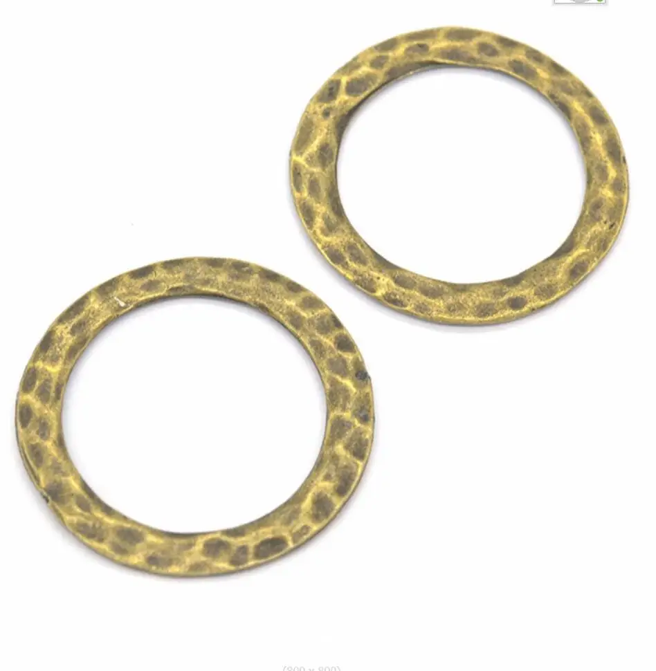 30pcs 32*32mm Antique Silver Color Hammered Circle Charms For Jewelry Making F0528