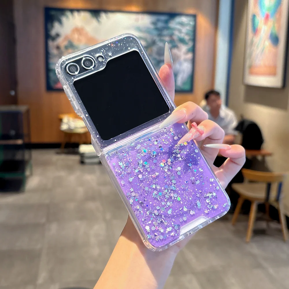 Luxury Gradient Glitter Magnetic Silicone Case with Magsafe Charging Compatibility