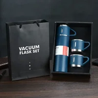 Insulated Thermos with Three Lids - 24 Hour Hot/Cold Retention, Stainless Steel Gift Packaging 1