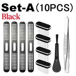 10 - Piece Cleaning Kit with Speaker Covers and Metal Dust Plugs - iPhone 17 Pro (Black Set)