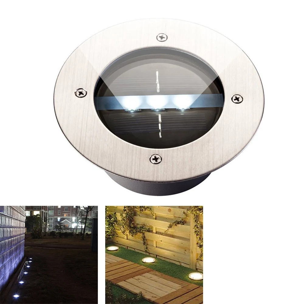 Lampade Solari 3 Led Out Lighting Solar Power 3 Led Lampada Interrata Luce Percorso Esterno Percorso Giardino Decking Sotterraneo