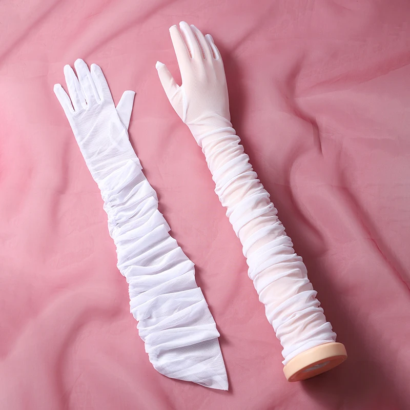 Fingered long bridal gloves fashionable transparent elbow length Wedding gloves suitable for women's wedding accessories