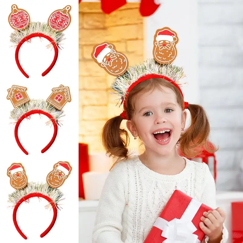 Party Favors Headbands Sequin Christmas Santa Headband For Party Christmas Hair Hoops For Family Reunion Company