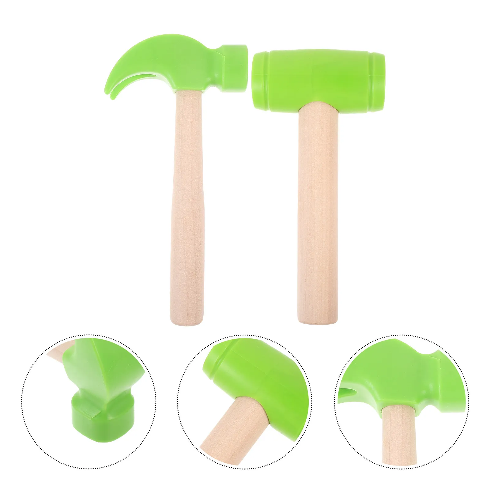 2Pcs 어린이 나무 망치 놀이 작은 컴팩트 어린이용 휴대용 망치 교육용 선물 어린이 장난감 재미있는 장난감 작은 타격 장난감