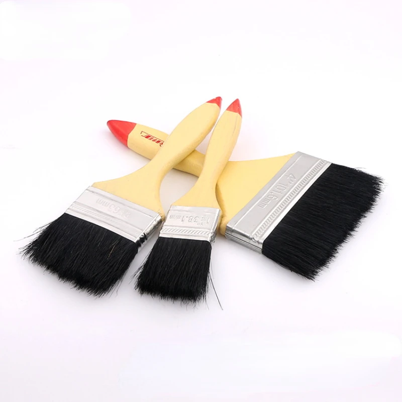 10pcs/set Wooden Handle Woolen Paint Brush Set for Wall and Furniture Paint, Oil Paintings, Barbecue Grilling Tools Art Supplies