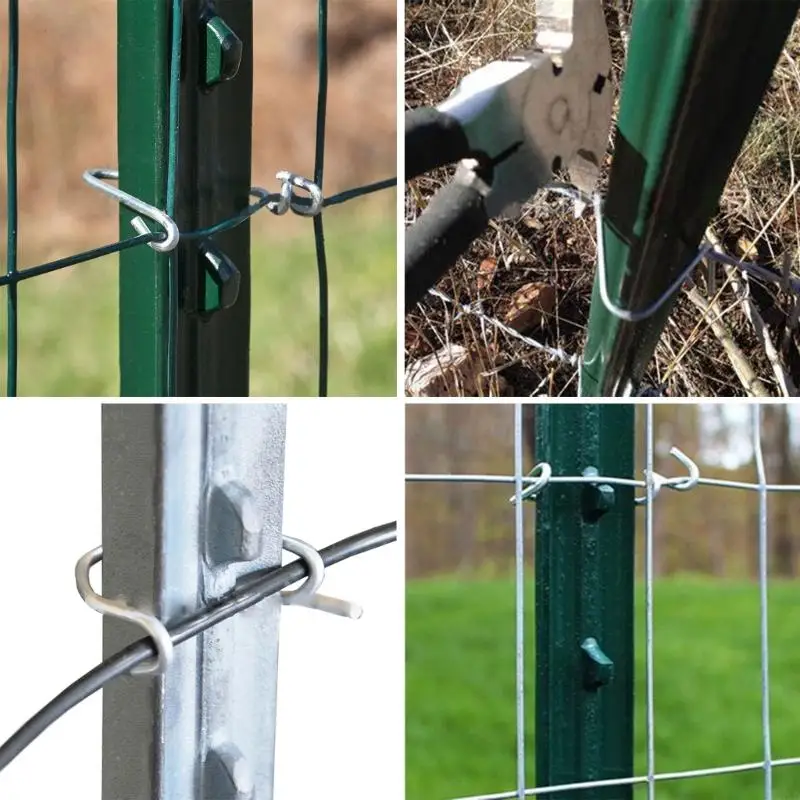E7CD 200PCS Metal Fence Wire Clip Quick Installation Fence Wire Ties set for Fencing