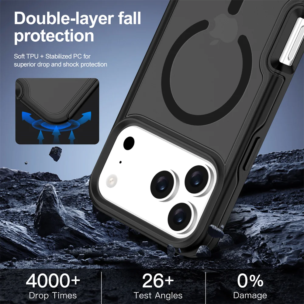 Luxury Frosted Translucent Armor Matte Phone Case with Dual-Layer Protection