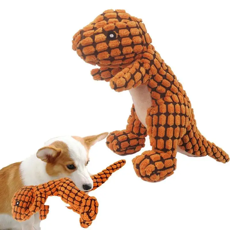 

1PC Cats & Dogs Plush Dinosaur Toy Interactive Dog Chew Toys Bite Resistance Reinforced Seams For Aggressive Chewer Pet Supplies