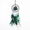 Wholesale Handmade Green Windchimes Home Decor Feather Crafts Dream Catcher 2