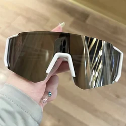 Stylish Oversized Trendy Metal Hinge Sunglasses (White Silver)
