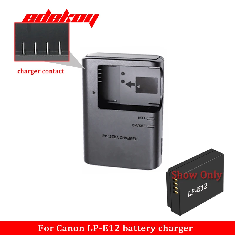 Battery Charger Charger Adapter Battery Charger Adapter LC-E12E LCE12 Battery Charger Canon LP-E12 LPE12 EOS-M EOS M EOS M200 M50 M50II M10 M100 100D Rebel SL1 Kiss X7 Camera