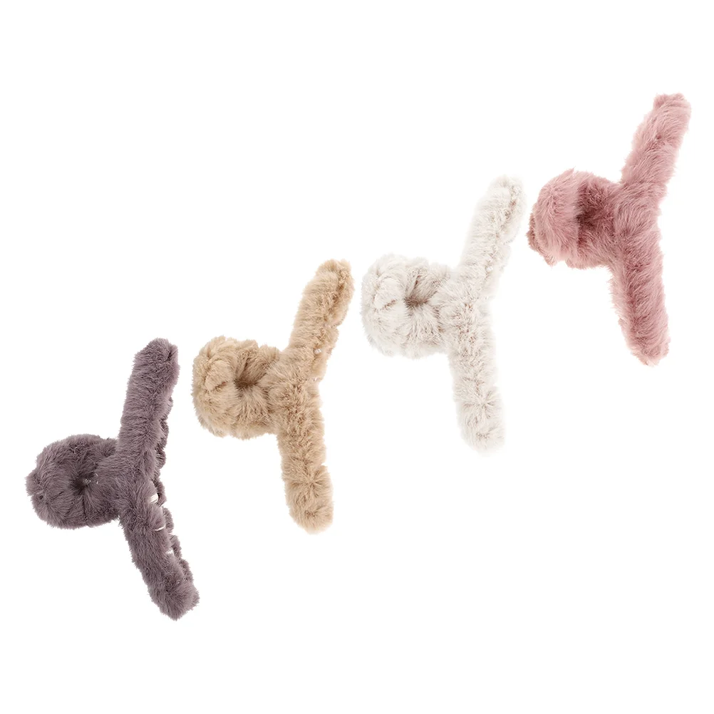 

Hair Clip Claw Clips Lovely Plush Clamps Fluffy Fashion Headwear Beautiful Claws Tying Lady for Women