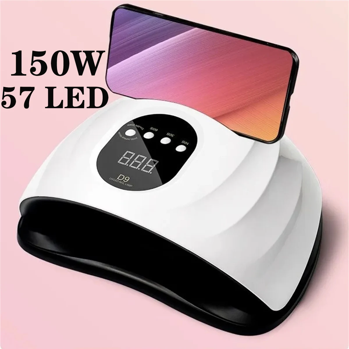 

150W 57 LEDs UV LED Nail Lamp Professional Nail Dryer Gel Lamp Nail Smart Manicure Machine with Portable Bracket