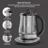 K2423 Tea Maker, Durable 316 Stainless Steel & German Schott Glass Electric Kettle, Removable Infuser, Auto Keep Warm, B 5