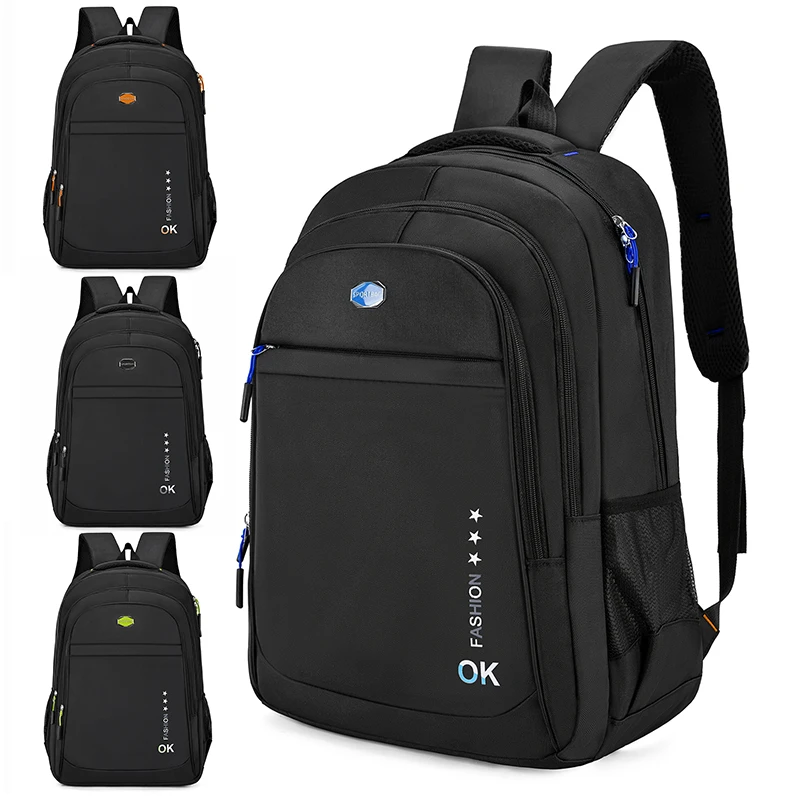 Large-capacity backpack, equipped with a 15.6-inch laptop compartment, multiple zippered pockets, padded shoulder strap, suitabl