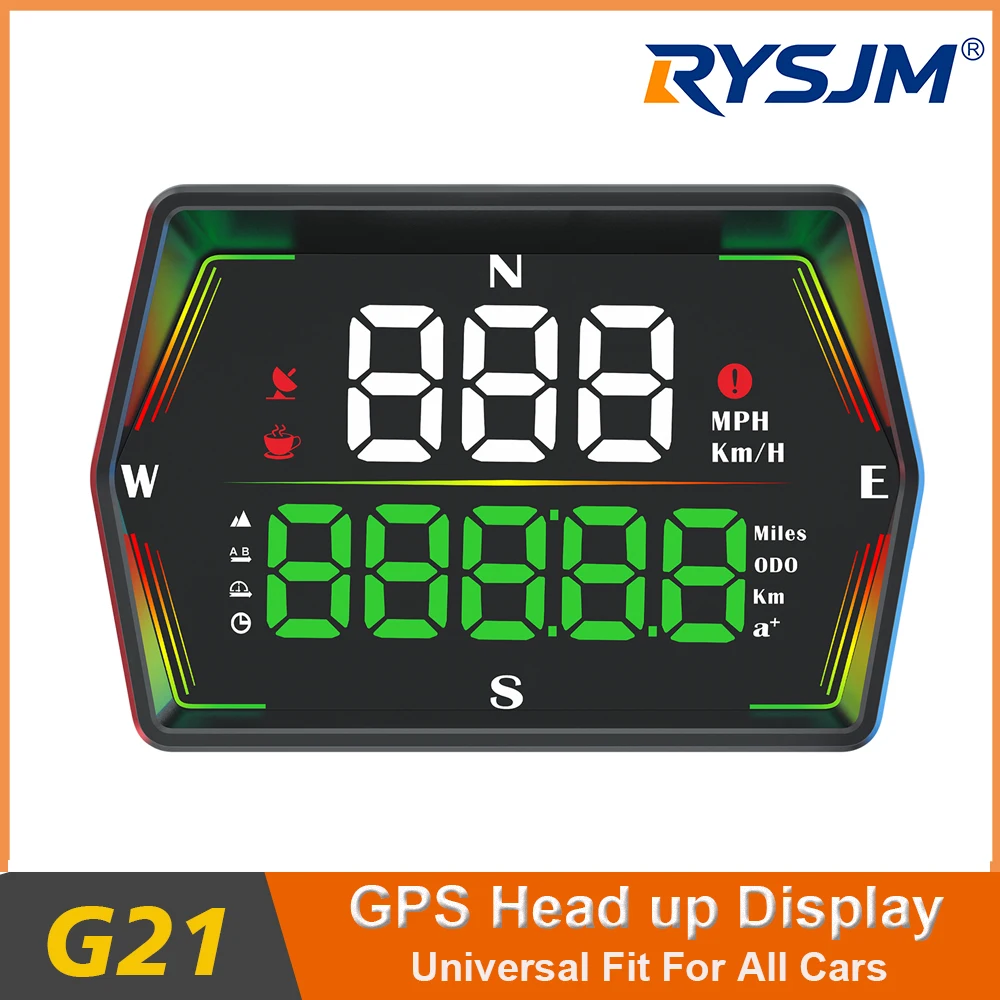 Enhanced Digital GPS Speedometer with Large Display, Compass, Time Display & Overspeed Alarm