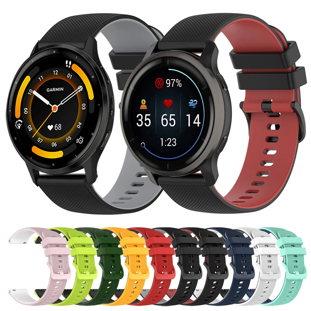 Cinturino 22mm A Sgancio Rapido Per Garmin Forerunner 255/265, Venu 2/3, Vivoactive 4 – Silicone Sportivo Compatibile Fossil Gen 5/6 - 3